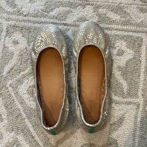 Silver Ballet Flats